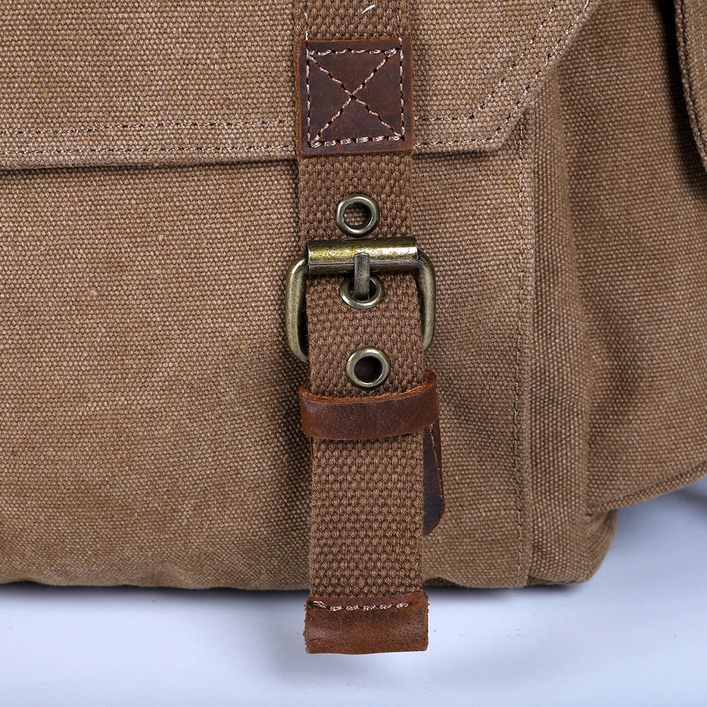 Waterproof Men Classic Waxy Canvas Messenger Bags Men Travel Canvas Shoulder Bag