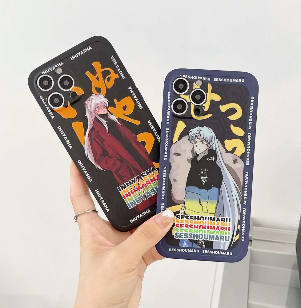 Anime Cartoon Inuyasha Wholesale Trend Phone Case For 12 Pro Max 11 Pro Max Xs Max XR 7 8 Plus Soft IMD Mobile Phone Back Cover