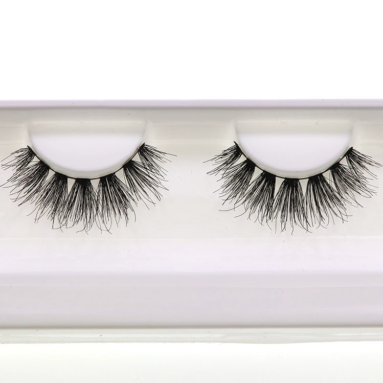 Premium Quality Human Hair Style Synthetic Lashes Clear Band Customized Packaging Vegan Lashes False Eyelash