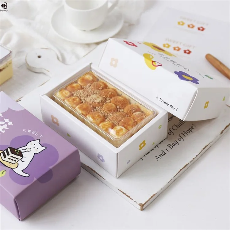  Beheart Diy прозрачная упаковка для десертов пекарни Tiramisu прямоугольная пластиковая коробка муссов и