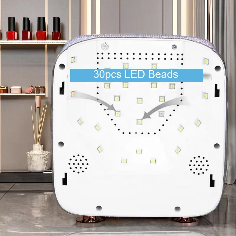 HJS Diamond LED Gel Lamp 54W UV with Smart Sensor 9600Mah Large Battery Pedicure Speed Plastic Wireless Rhinestone UV lamp