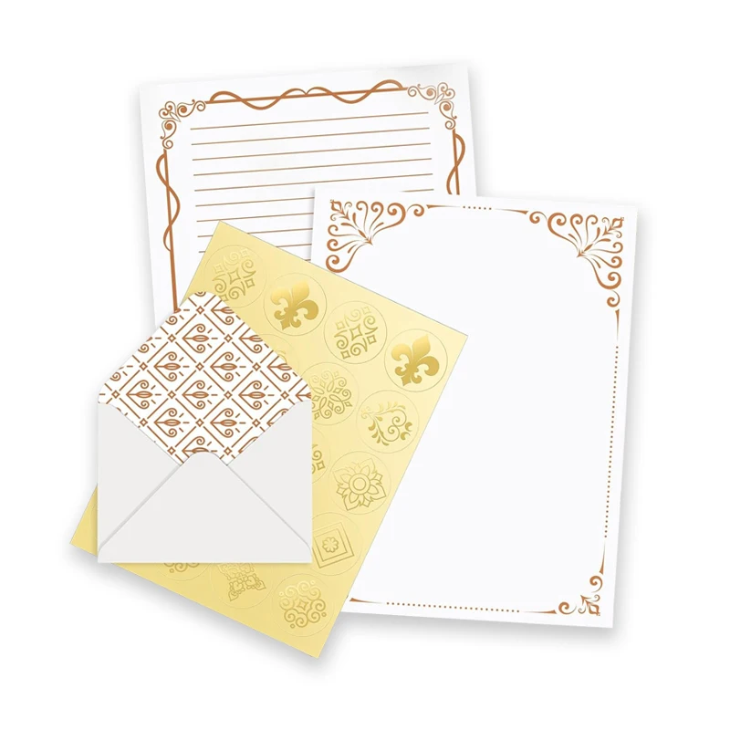 Custom Greeting Writing Paper Letter Card Invitation Envelope Set Printing for Gifts