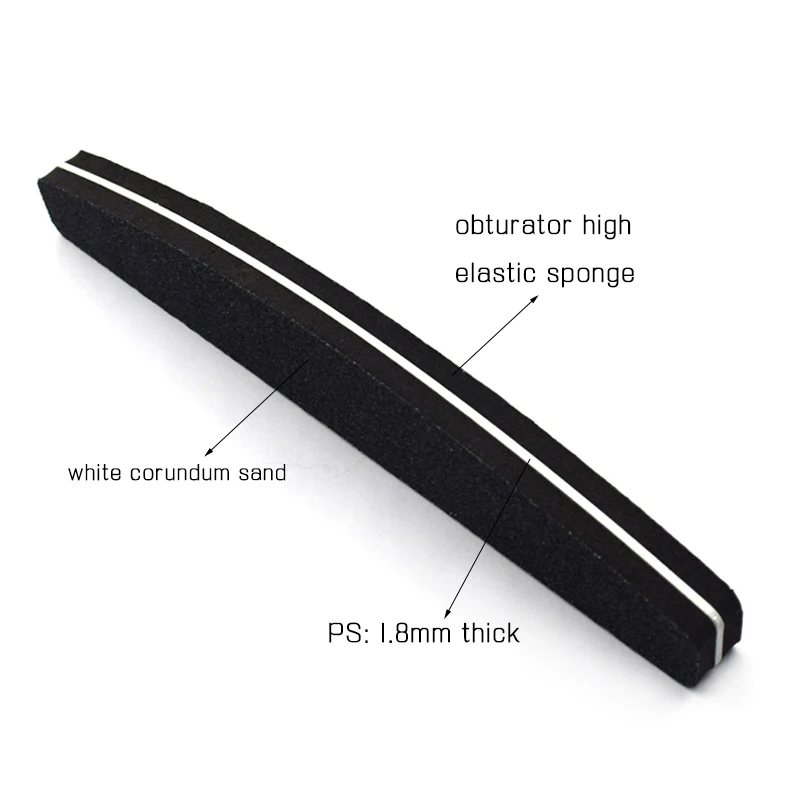 Washable Customize logo 100/180 black sanding nail files thickening emery board polisher nail file