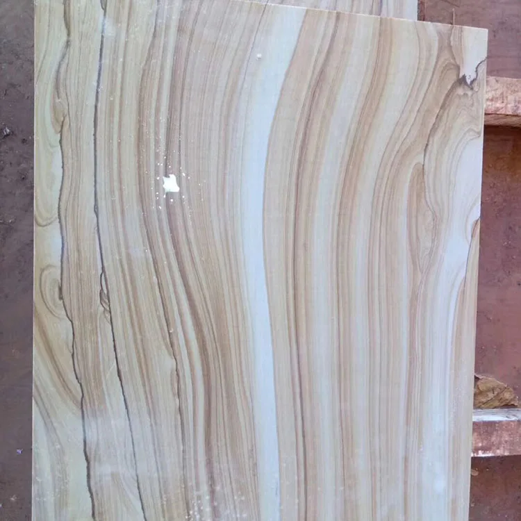 Chinese Natural Stone Yellow Wooden Vein Sandstone for Wall Cladding
