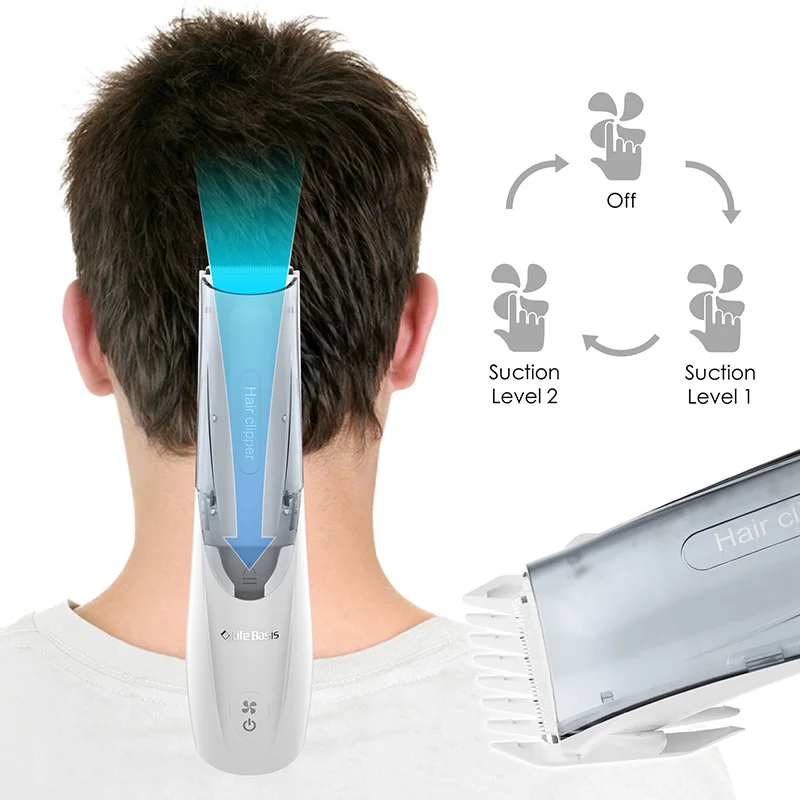 Home-use Low Noise Adjustable Baby Hair Cutter Electric Vacuum Hair Suck Clipper for Men Child