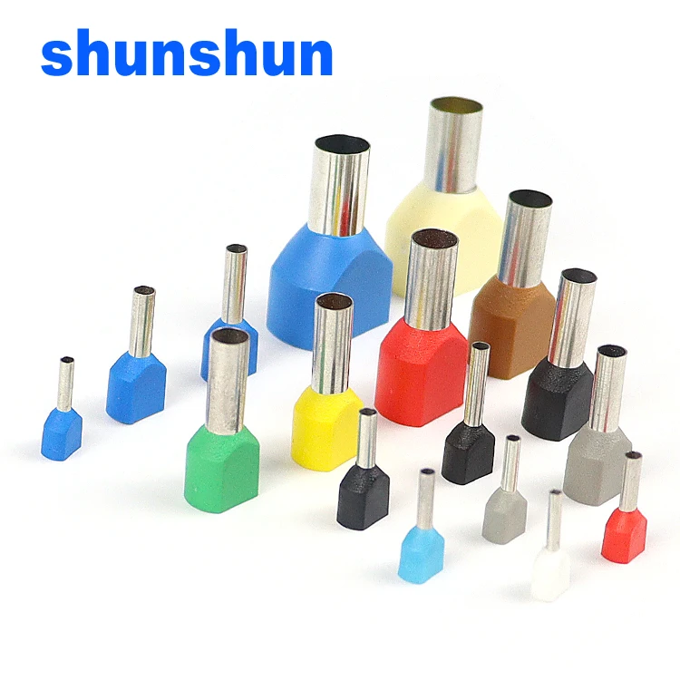 TE0508 TE7508 TE7510 TE1008 TE1010 TE1508 TE1512 Insulated double wire cord end terminals with PP insulation