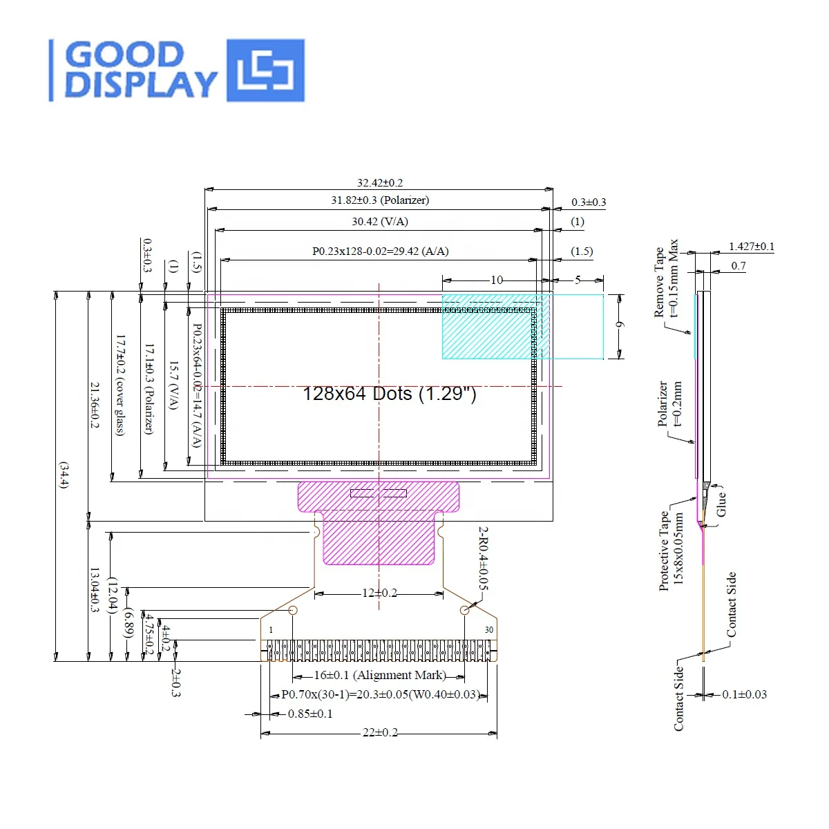 1.3 inch Small 1.29' OLED SSD1315 128x64 Display Screen Panel
