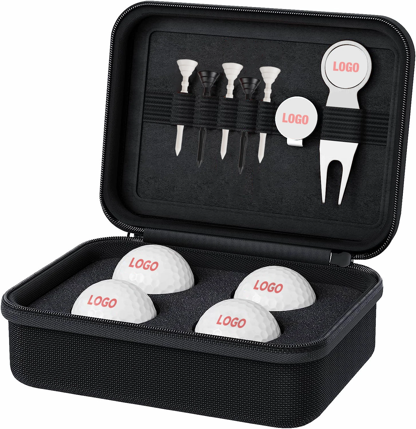 Custom Logo Gift Box Golf Tees Ball Markers Rubber Golf Gift Set Golf Accessories