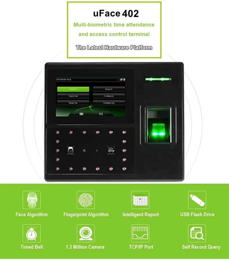 uFace402 Face multi-biometric time & attendance and access control terminal