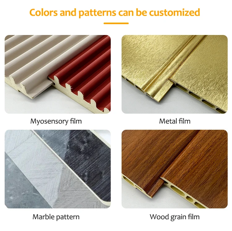 High Glossy UV Sheet Laminated Bamboo Fiber Panel WPC Co-extrusion Solid Board For Background Wall Decoration