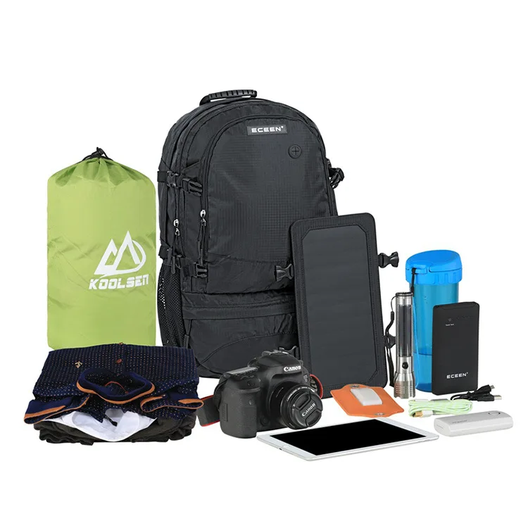 Backpack solar panel, Anti-water Power Solar Panel Battery Charger USB adapter thin film CIGS Portable solar chargeable backpack