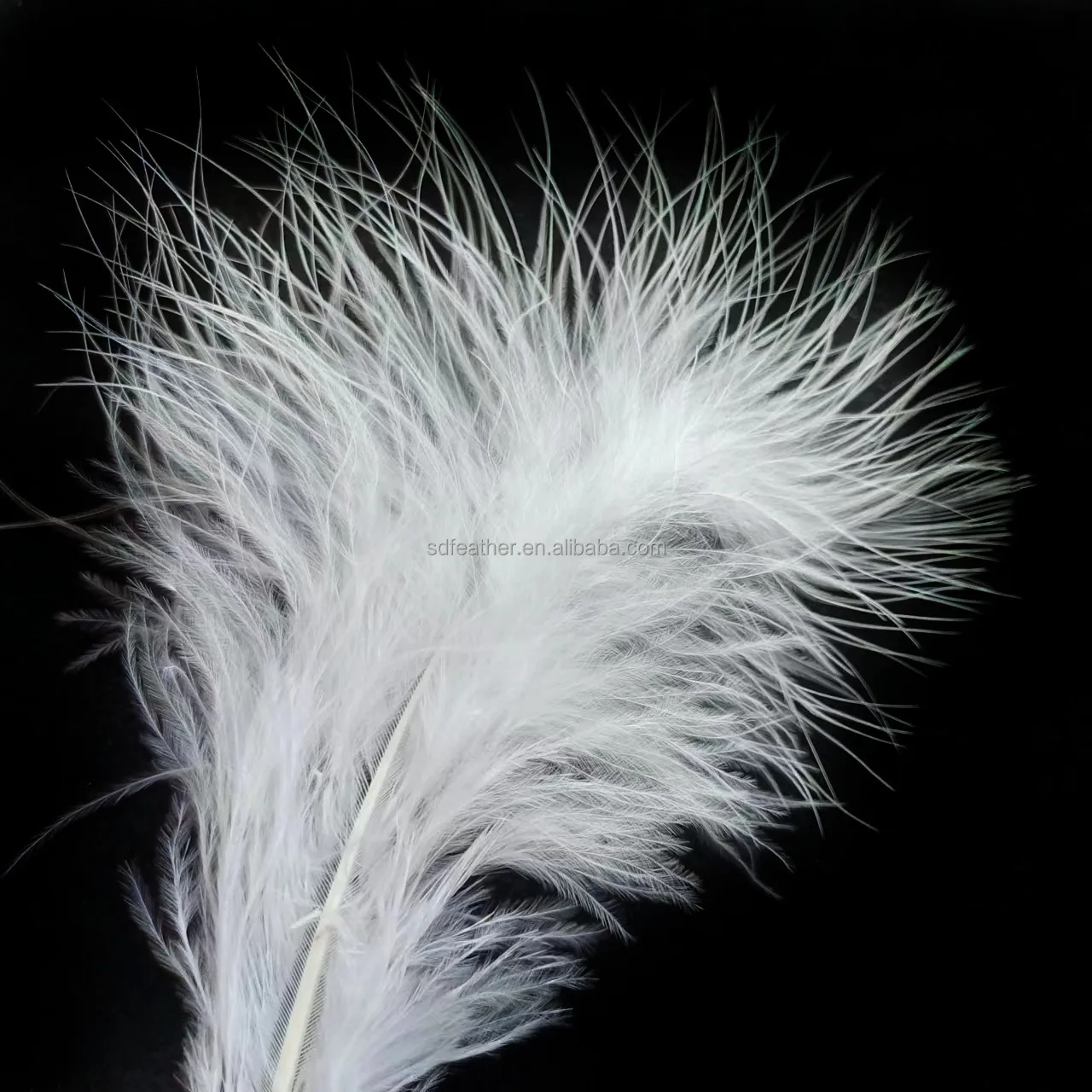 Turkey feathers 4-5' Bleached white Turkey fluffy marabou feathers  loose feather for dress costumes crafts decor  fly fishing