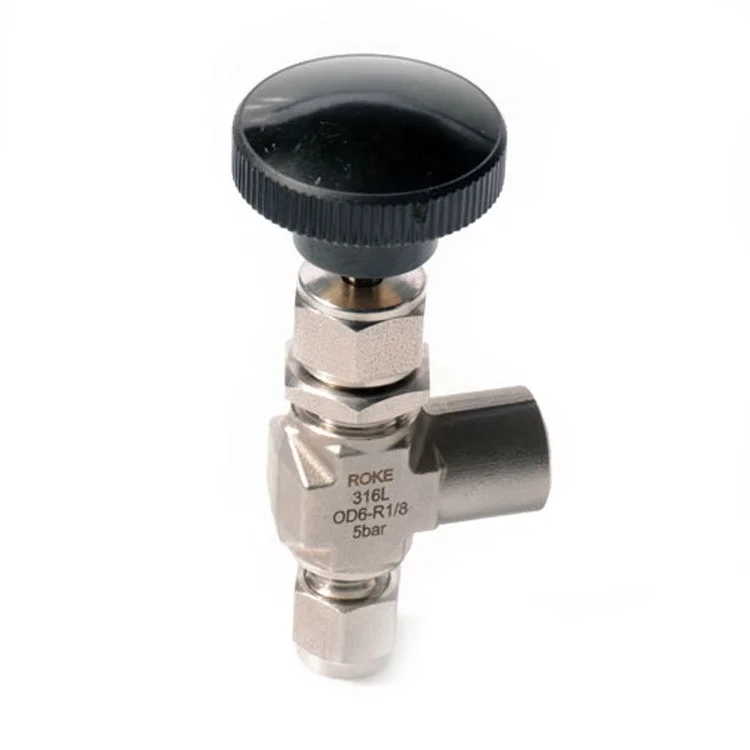 Двойные наконечники из нержавеющей стали игольчатый клапан 90 градусов/Встраиваемая крышка Двойные наконечники угловой игольчатый клапан