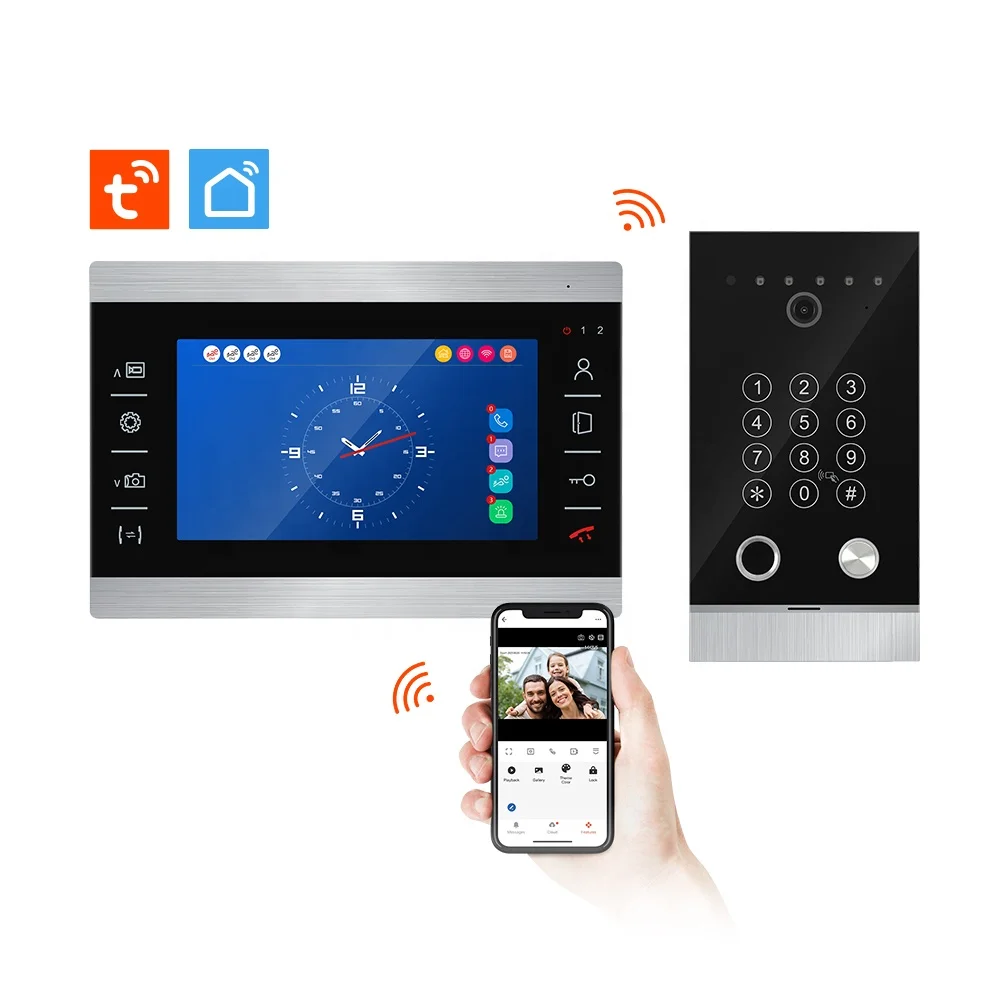 Best Selling Design 4 Wire Door Intercom IP65 Waterproof Doorbell Camera 7 Inch Video Intercom System for Villa