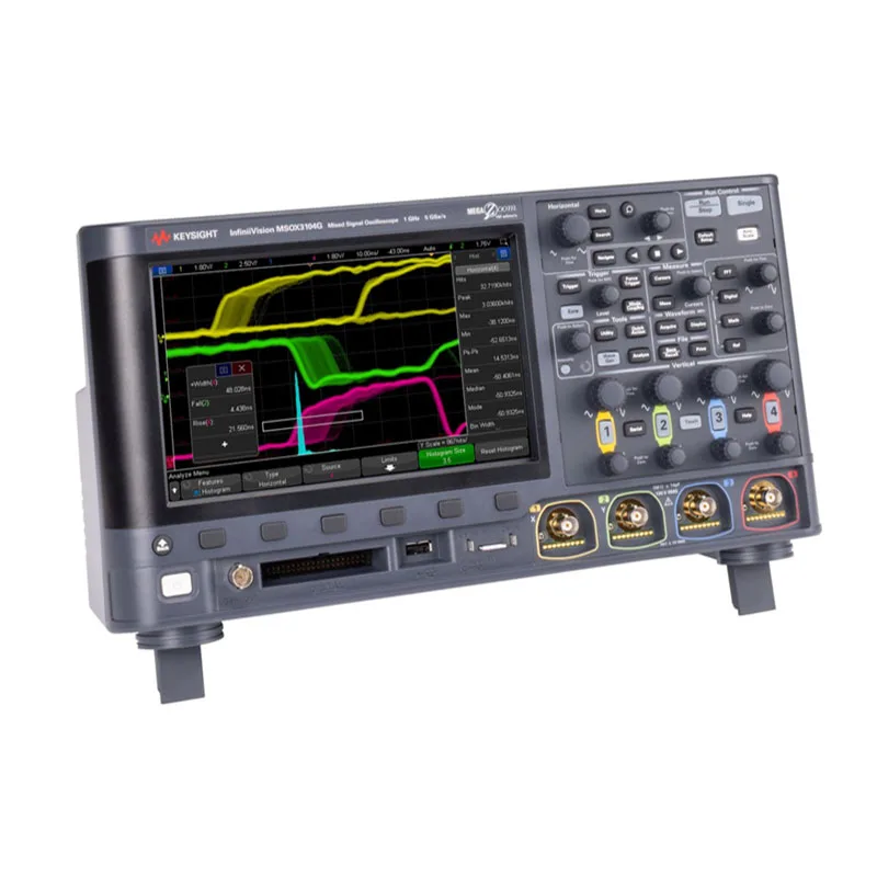 Keysight DSOX3054G oscilloscope: bandwidth of 500 MHz, 4 analog channels, 4 Mpts memory