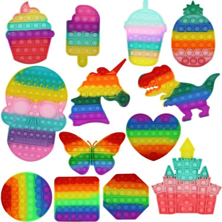 2021 New Design Popping Silicone Stress Reliever Push Bubble Popper Sensory Fidget Pop Toys