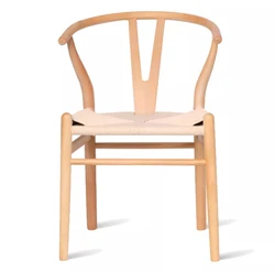 Hot Sale Home Restaurant Kitchen Furniture Hans Wegner Danish Solid Wood Y Dining Chair Wishbone Chair with fabric woven seat