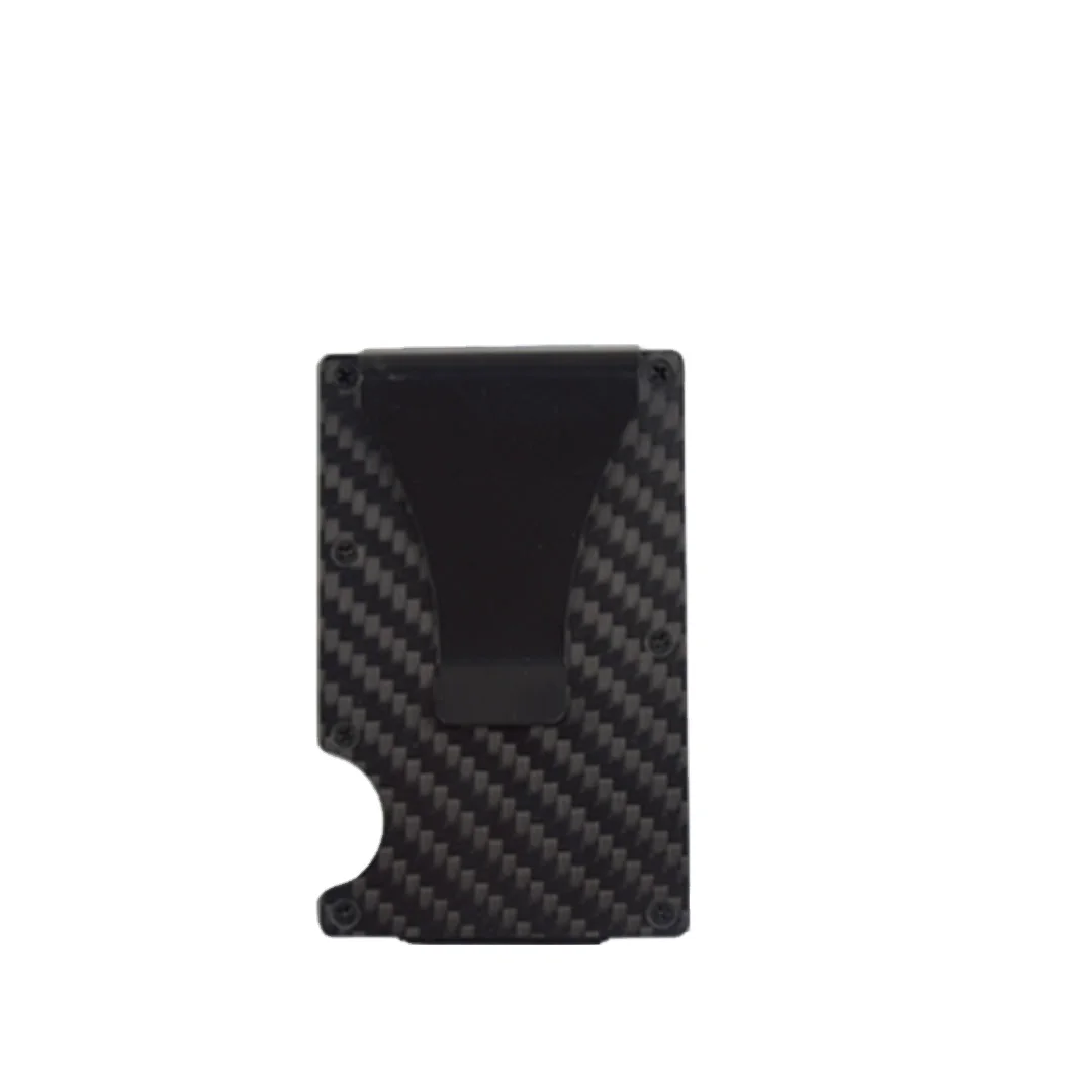 
Rfid Blocking Screw Smooth Surface Carbon Fiber Small ID Card Holder Wallet 