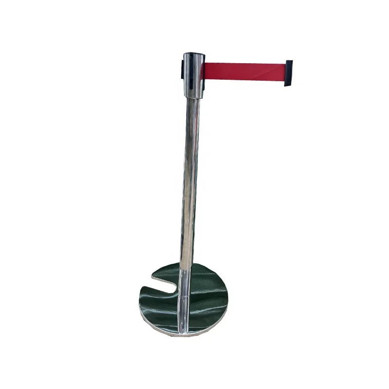 Stainless steel 201 crowd control barriers retractable stanchion post