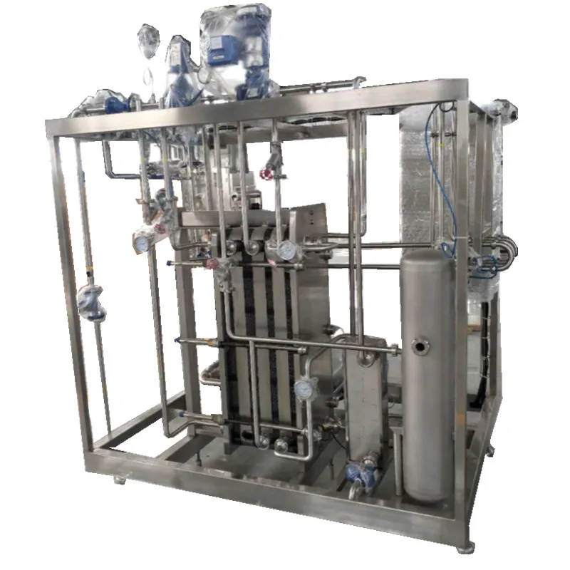 Complete UHT Whole Milk Processing And Packaging Machine / Walnut Milk Making Machinery / Coconut Milk Processing Plant