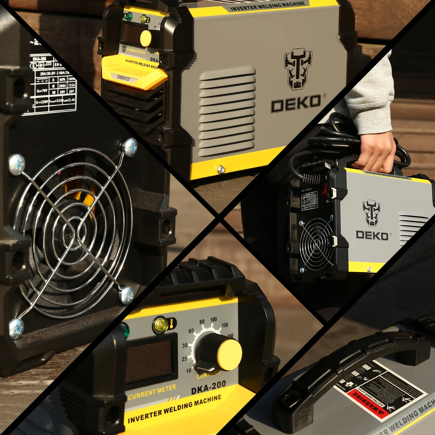 DEKO DKA-200Y 200A 4.1KVA инверторный дуговой Электрический сварочный аппарат 220V MMA для DIY сварочных работ и