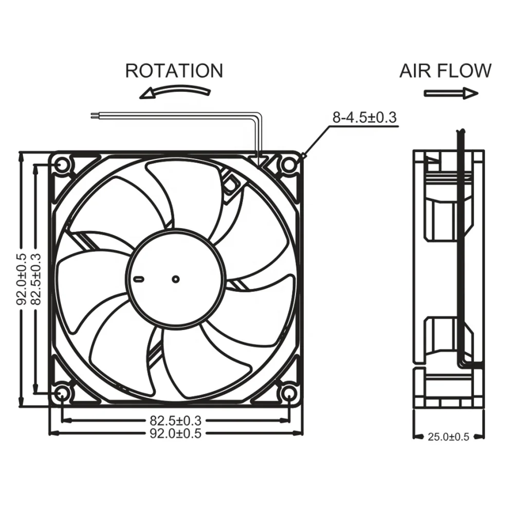 GX9225 24V0.52A 92x92x25 мм MEIXING DC осевые вентиляторы с шариковой втулкой пластиковый корпус вентиляторная лопасть задняя высокая скорость маленькое охлаждение