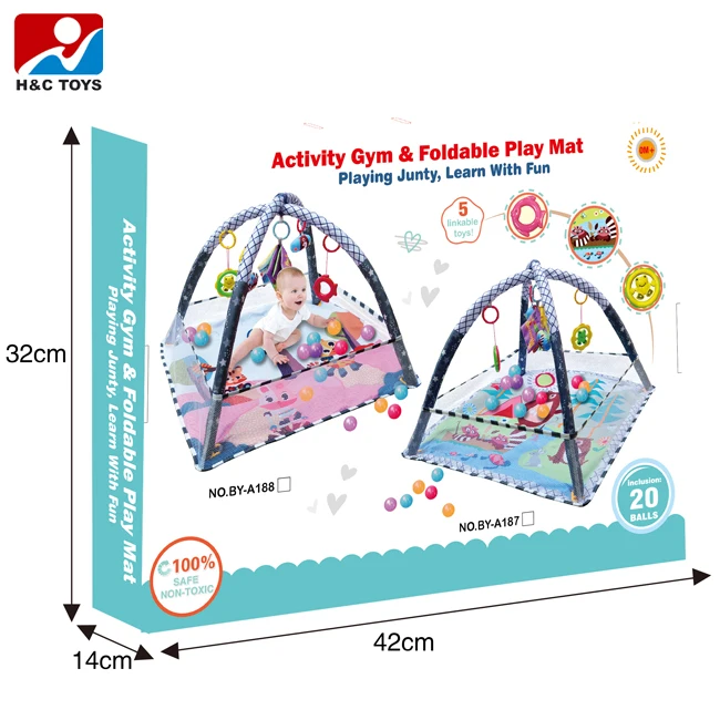 Baby with fence fitness stand toy newborn baby music fitness stand game mat crawling baby gym play mat