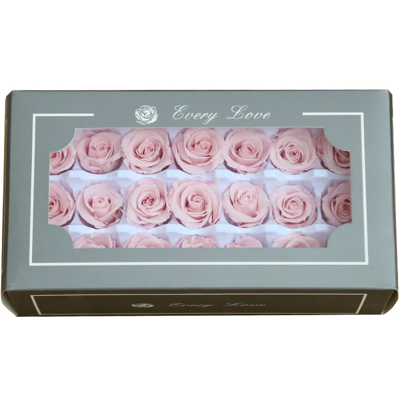 Wholesale Flower Immortal Rose 2-3CM Diameter 21pcs/Box Preserved  Real Roses Head In Gift Box