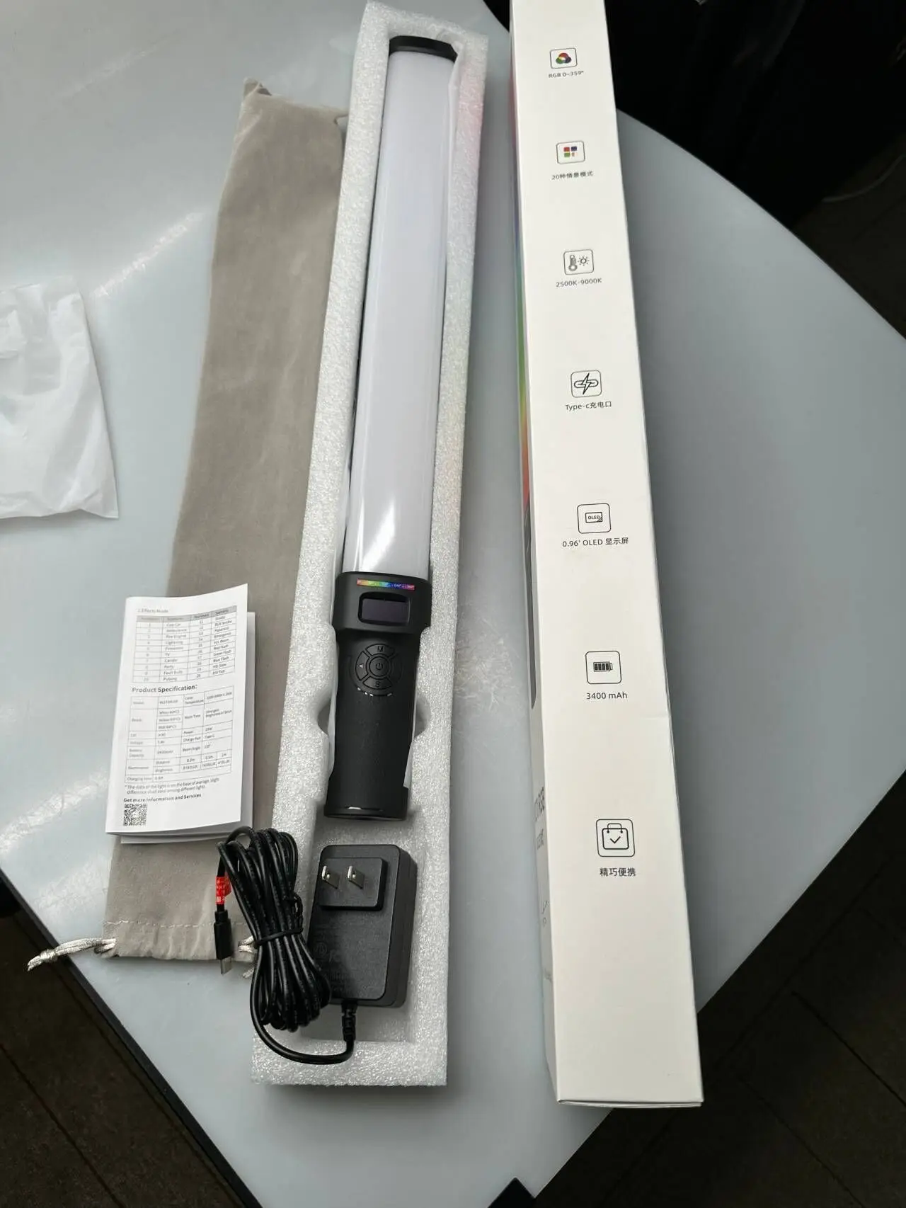 wholesales photography video lights lamp W270 RGB full color with LCD display for tiktok with 270leds 20w dimmable