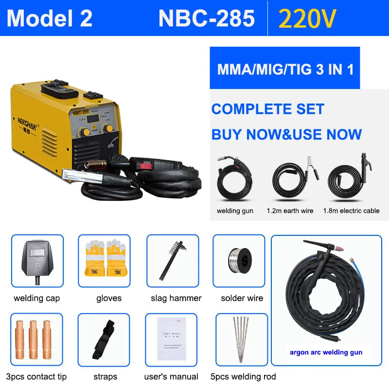 110V & 220V CO2 аппарат для сварки в среде защищенного газа портативный MMA/MIG/TIG IGBT инвертора переменного тока Dc надежных партнеров! Безвоздушные среднего склеивания сварочный NBC-285