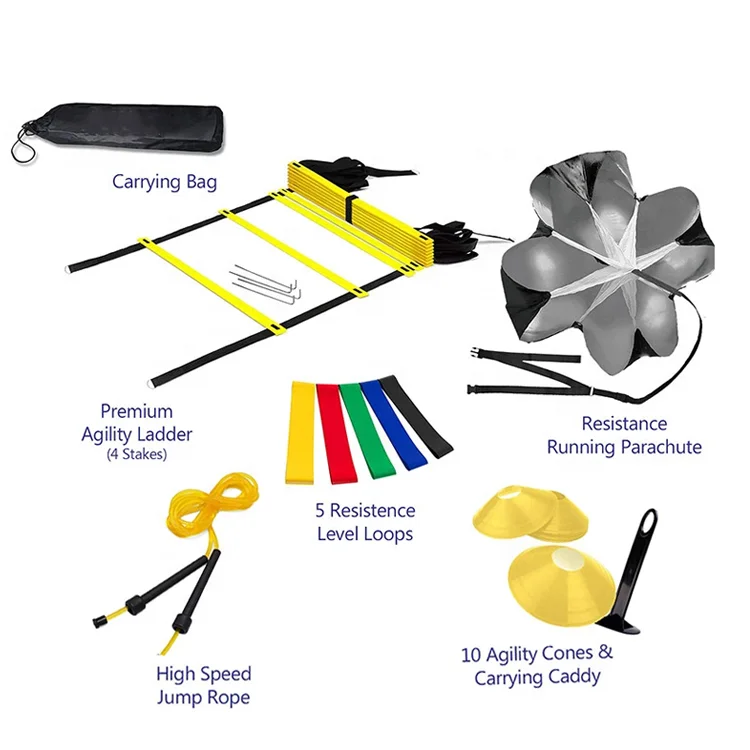 Melors Hot Sale Speed Agility Training Set Kit Cones Ladder Fitness Equipment Exercises Sports Speed Training Agility Ladder