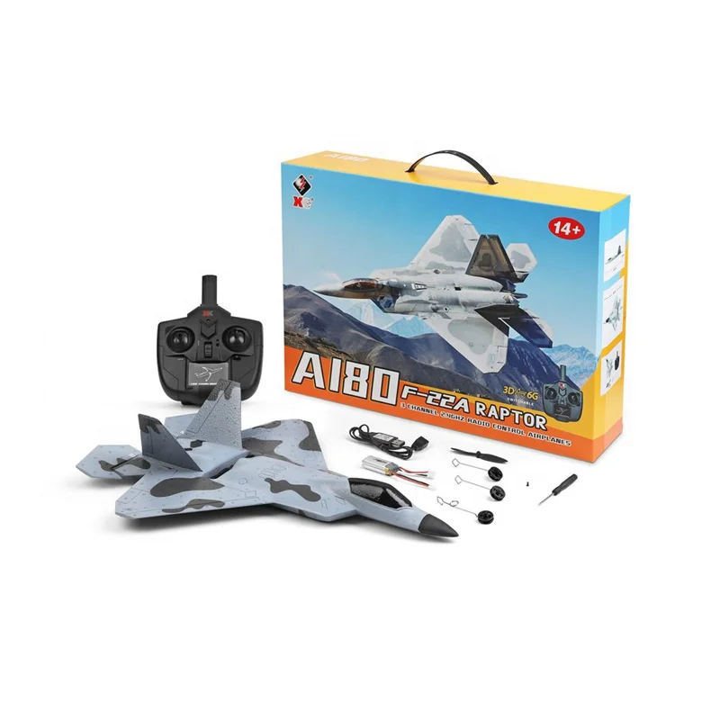 XK A180 F22 320mm Wingspan 3D/6G Mode Switchable 3-Axis/6-Axis Gyro Aerobatics 2.4G 3CH EPP RC Airplane RTF with LED Searchlight