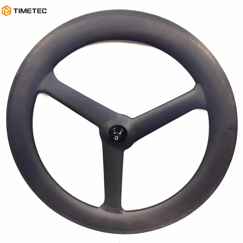 700C TT Bicycle Tri Spoke Carbon Road Wheels Rims Brake 65MM Profiles 27MM Width Tubeless Tubular Racing Bike Wheels