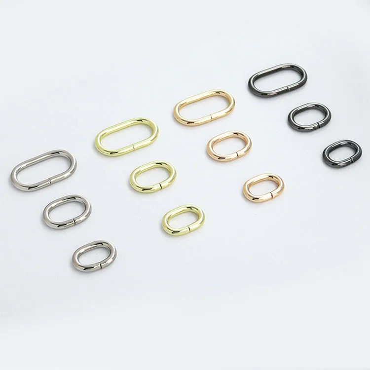 DWDP 15-50mm Carabiner Metal Spring Key Ring Snap Hooks Clip Buckle Oval Loop Ring Buckle for Bags Purses Strap Keeper
