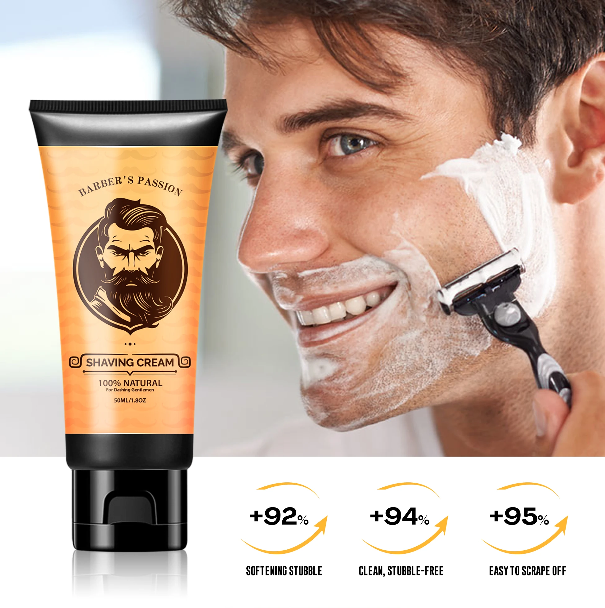 Private Label Cleanses Refreshes Shave Cream Hydrates Calms Skin Smoother Shave Gel No Irritation No Itching