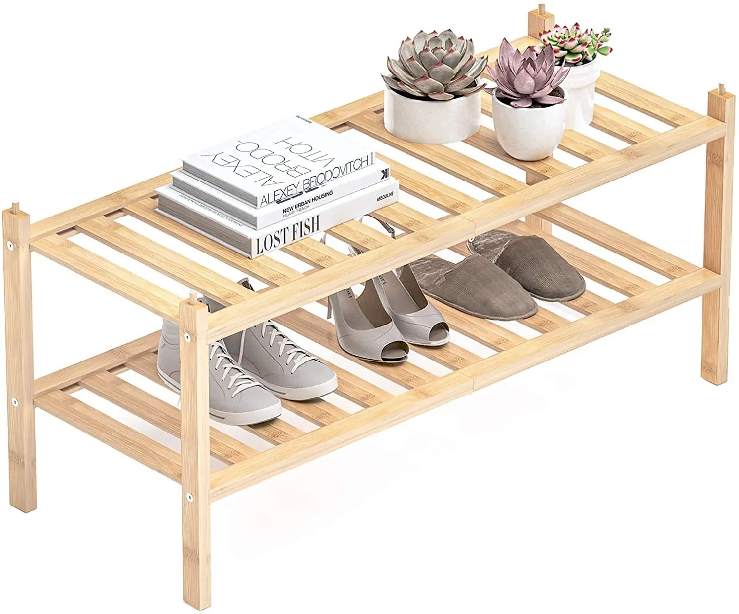2-Tier Shoe Rack Stackable Shelf Storage