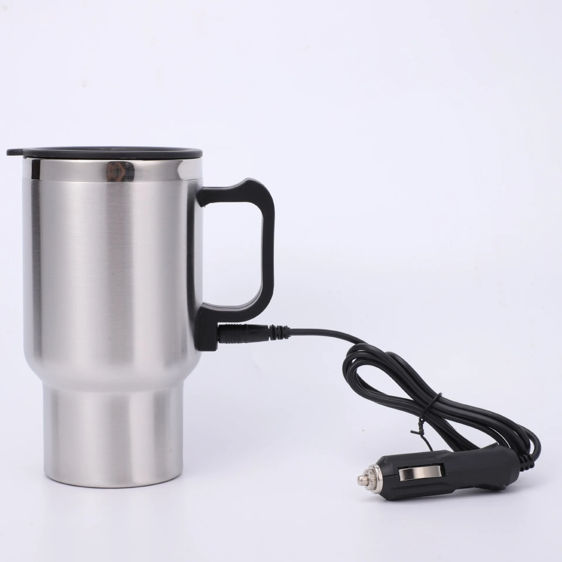 Custom Logo 12V Electric Heat Transfer Thermel Car Mug Cup Travel 400Ml Stainless Steel Vacuum Car Heating Cup