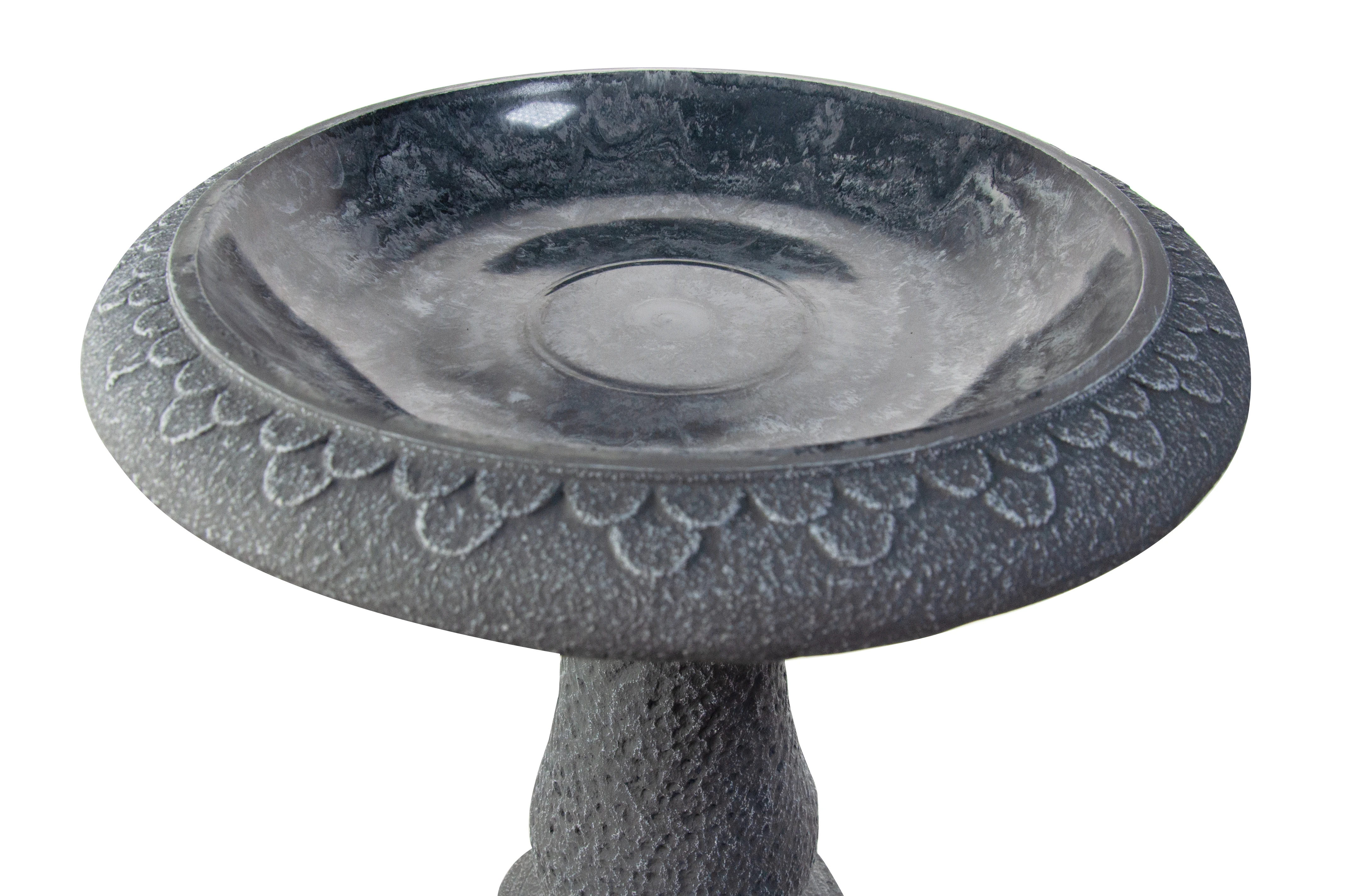 Bird bath Outdoor Lightweight Bird bath for Garden with Antique Flower Bird bath Used in Outside Patio Pond Green