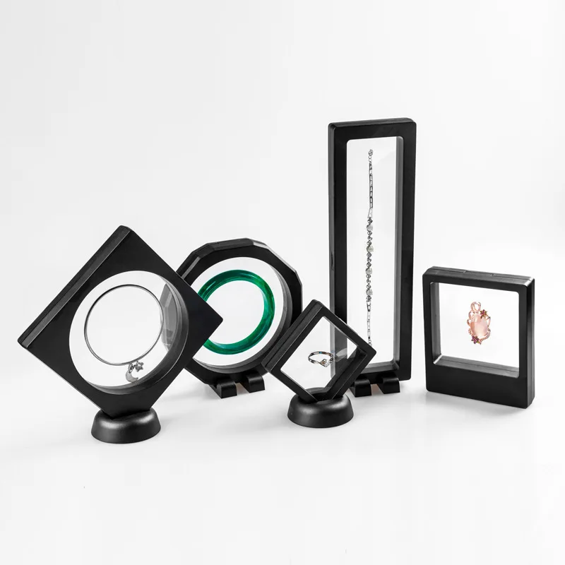 Прозрачная коробка дисплея из полиэтиленовой пленки, Ювелирное кольцо, браслет, коробка, небольшой товарный магазин, упаковка, подарочная коробка в наличии