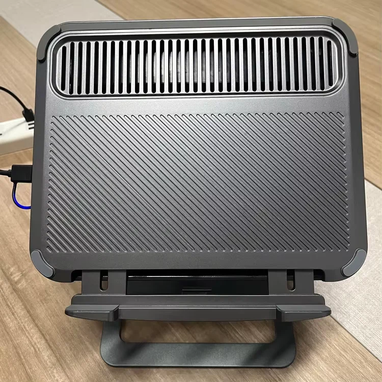 Great Roc OEM Hot-selling laptop stand with cooling fan fit to 17 inch device metal heat dissipation laptop stand with usb hub
