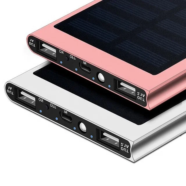 Popular Discount waterproof solar power bank 10000mah 20000mah dual power bank metal power case