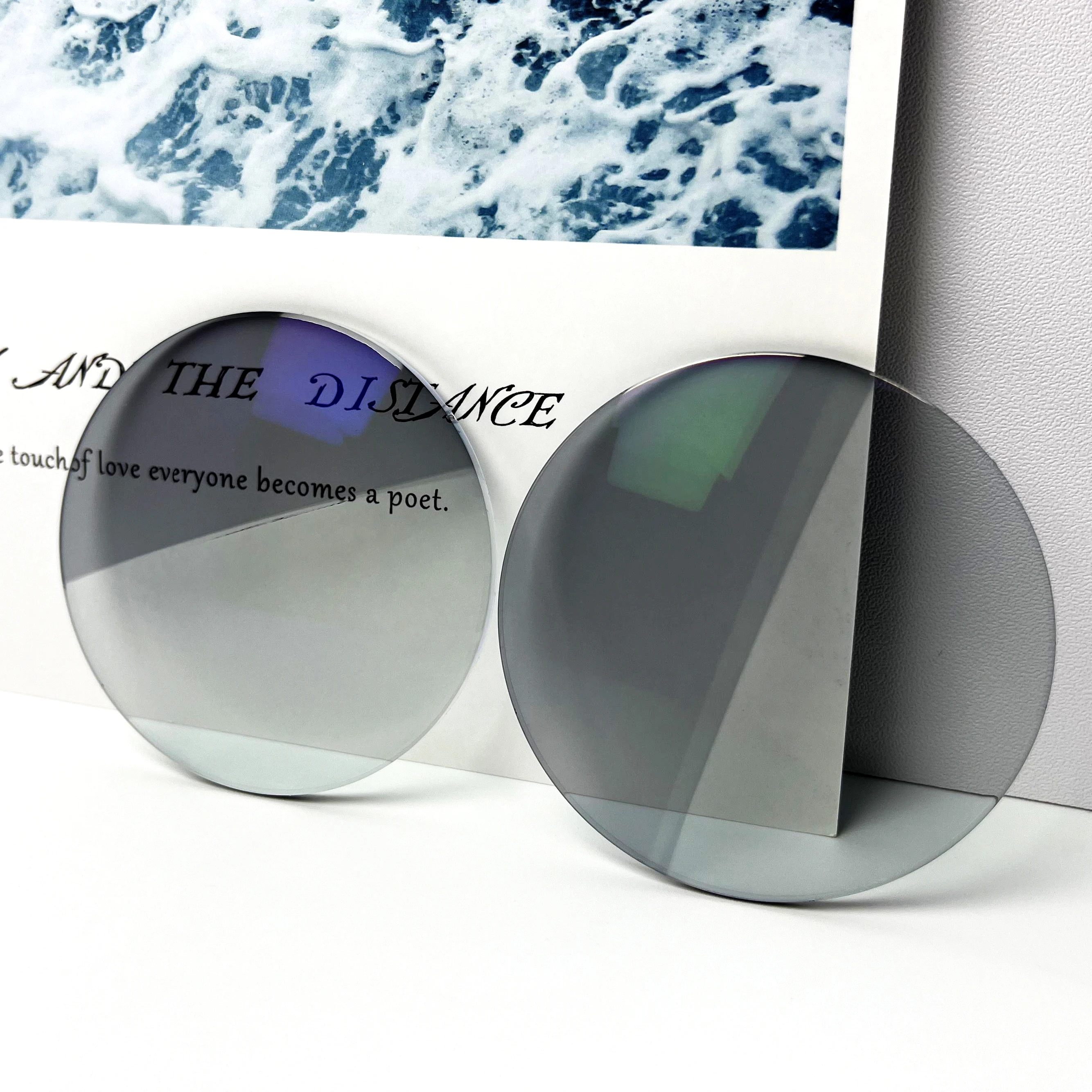 Hot Sale RX Customized Flat Top Optical Lenses Prescription 1.5/1.56/1.6 Resin Digital Bifocal Photochromic Lens