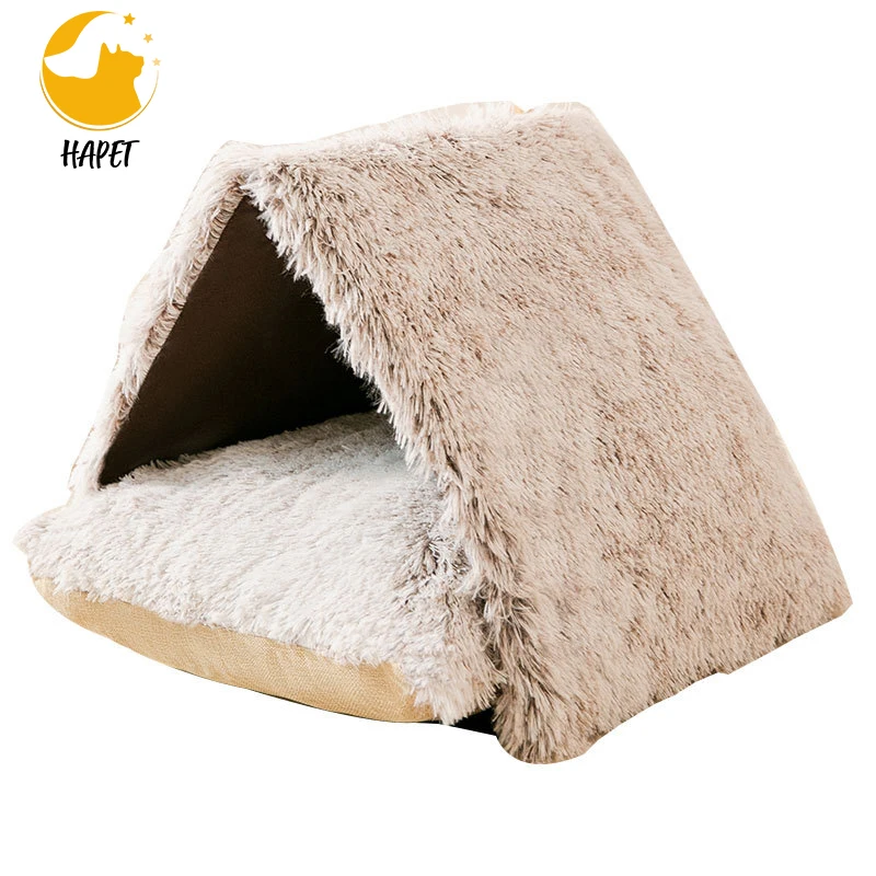 Eco Friendly Pet Cat Bed 2 in 1 Fleece Tunnel Tube Cave Best Mat  Tent Shape Cat bed