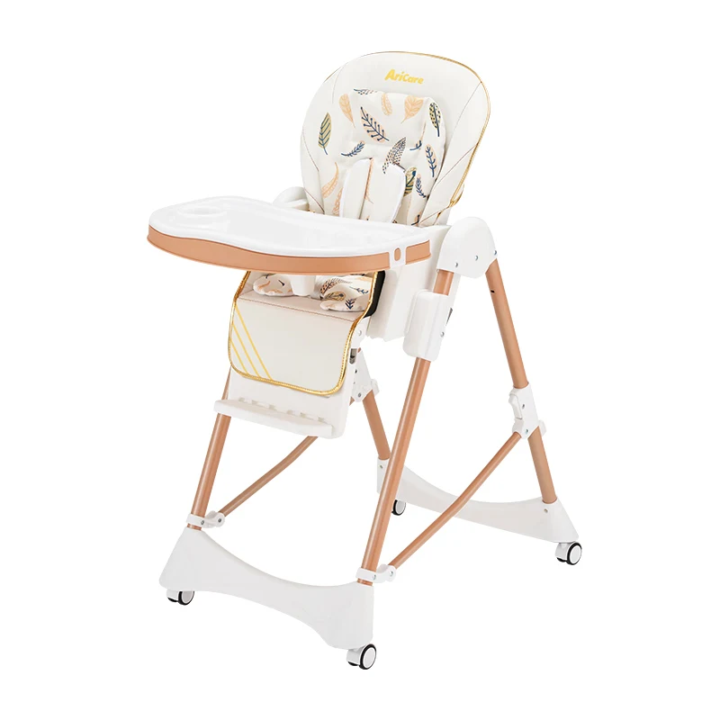baby high chair Multifunction Folding kids Chair plastic metal baby eating feeding dining With Wheels For children EN14988 quali