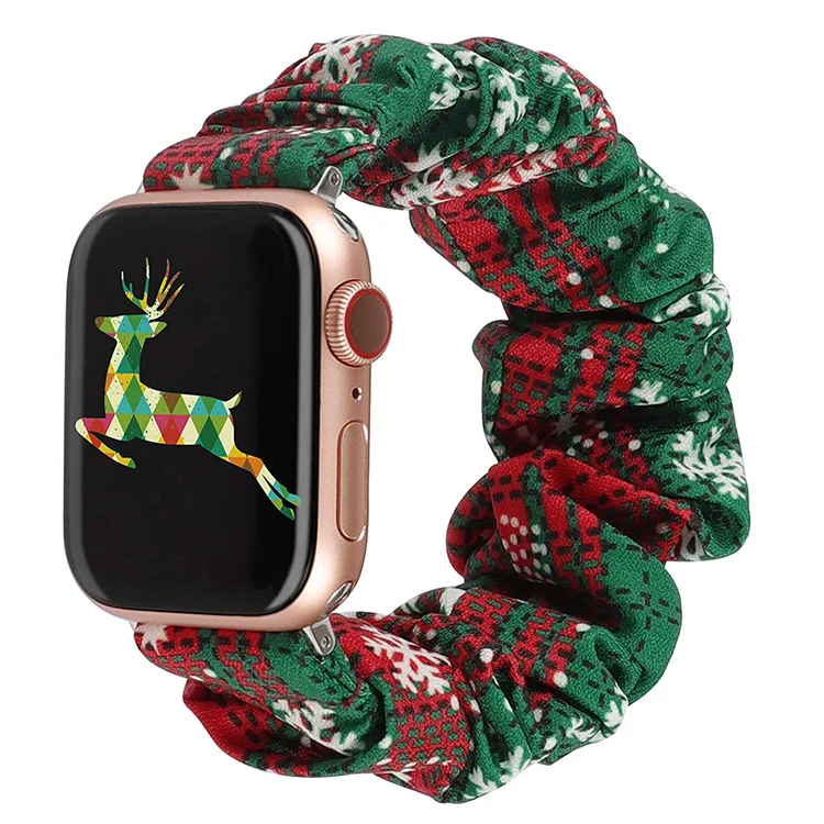 
Suitable for apple watch3 4 5/6/SE Apple fashion watch strap with polyester hair ring and elastic strap 