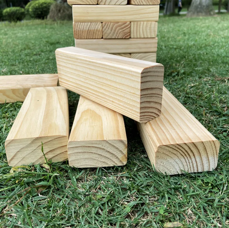 Outdoor Yard Lawn Game Wooden Tumbling Tower Blocks Toy with Wooden Case Jumbo Games