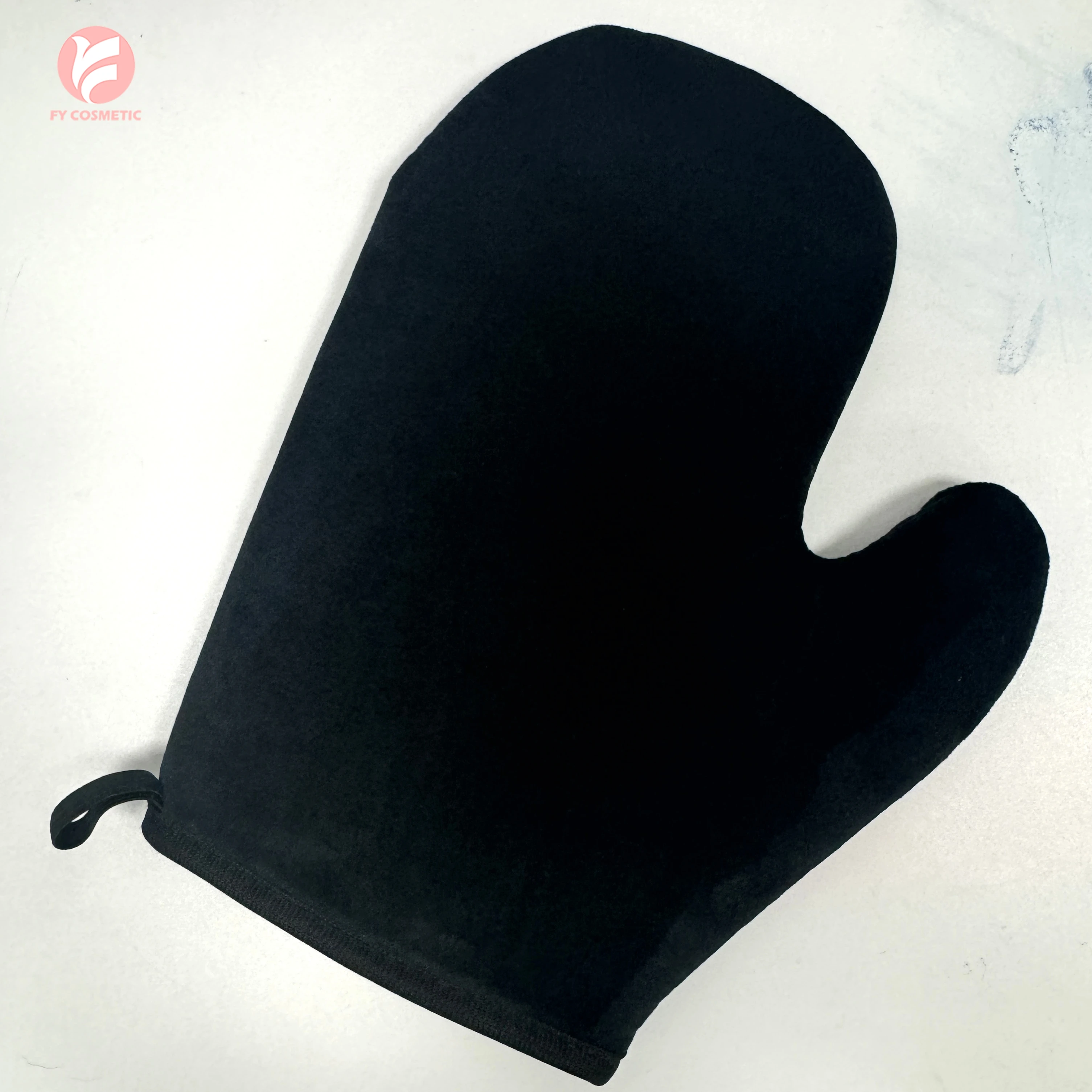 Custom Logo Private Label Soft Velvet Waterproof Sponge Sunless Thumb Microfibre Applicator Glove Luxury Velvet Tanning Mitt