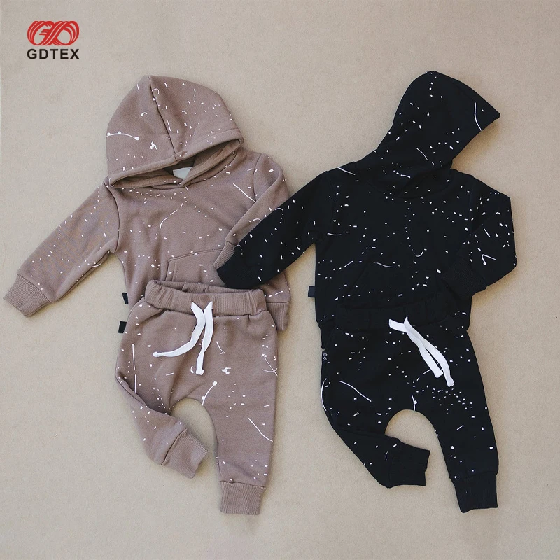 GDTEX Custom Negotiable Price Paint Splatter Kids Clothing Sets Children Kids Joggers Set Sweatsuit Kid Boy Jogger set