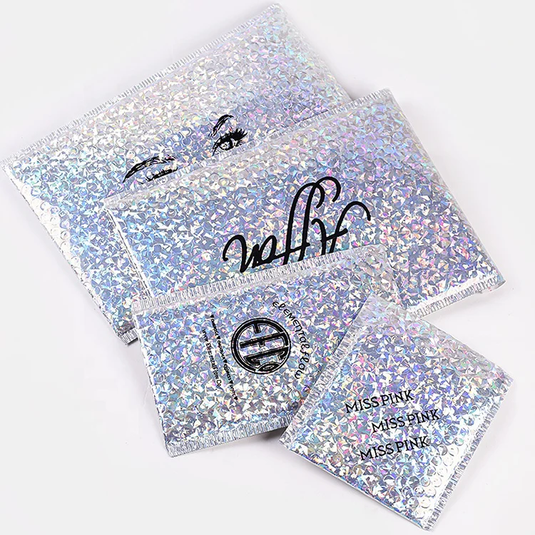 In stock in USA warehouse Custom print various size holographic bubble mailer Express Mailer Bag