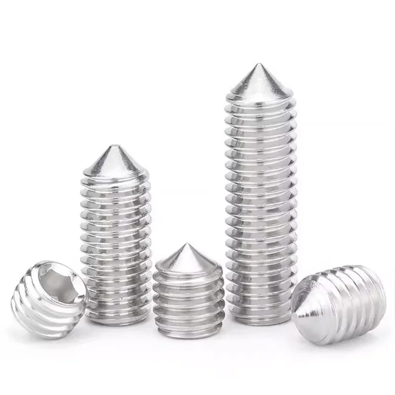 Socket set screws fastener supplier cone point grub screws stainless steel screws